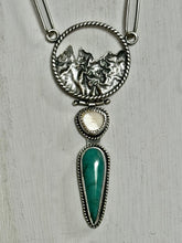 Load image into Gallery viewer, SOLD Torch Sculpted Walrus Ivory and Turquoise Necklace
