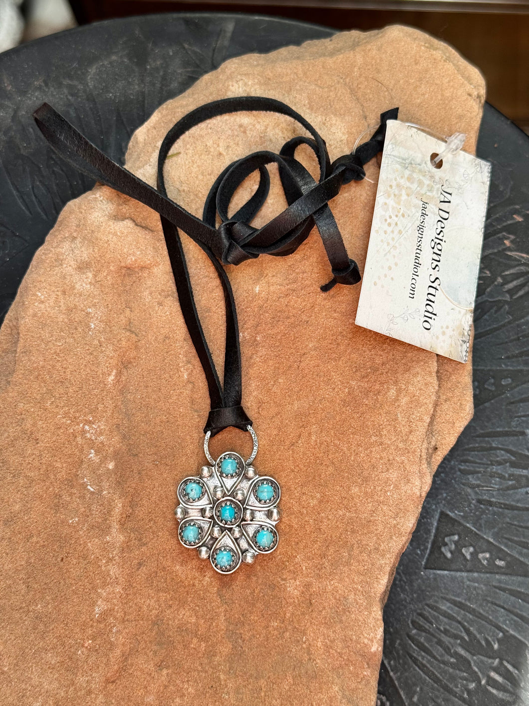 Kingman Turquoise Circle of 7 Necklace