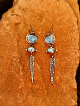 Load image into Gallery viewer, Lavender, Golden Hill Turquoise Earrings with Fused Silver
