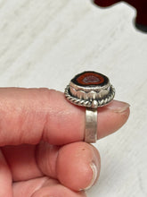 Load image into Gallery viewer, Tabasco Geode Ring with Red Agate Size 6-7
