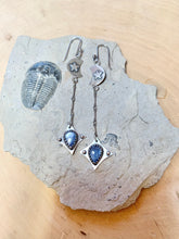 Load image into Gallery viewer, CLEARANCE Crescent Moon and Kyanite Starburst Earrings
